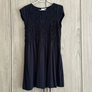 Navy Blue Cap Sleeve Dress